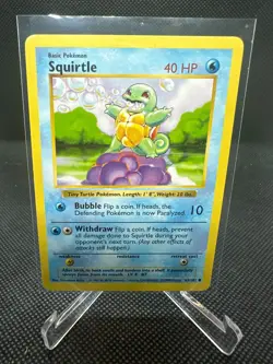 Pokemon TCG Vintage Squirtle Shadowless Common Regular 63/102 LP/MP - Image 1