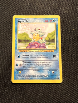 Pokemon TCG Squirtle Base Set 63/102 Regular 1999-2000 Wizards Base Set MP/HP - Image 1