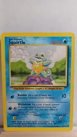 Squirtle [MP] - Pokemon TCG Base Set Unlimited 63/102 [Common] - Image 1