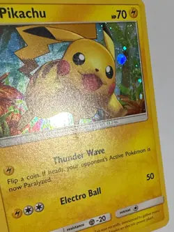Pokemon TCG Pikachu SM76 Promo Holo Bleed Error Shining Legends Small Ding - Image 2