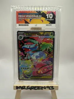 Pokemon TCG Mega Venusaur Ex Mega Evolutions 177/132 🍃Ace 10 Perfect Subgrades - Image 1