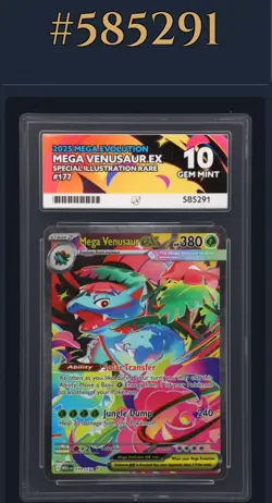 Pokemon TCG Mega Venusaur Ex Mega Evolutions 177/132 🍃Ace 10 Perfect Subgrades - Image 3