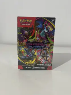 Pokemon TCG Mega Evolution Phantasmal Flames Booster Bundle Sealed 6 Packs - Image 1