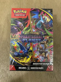 Pokemon TCG Mega Evolution Phantasmal Flames Booster Bundle 6 Packs NEW/Sealed - Image 1