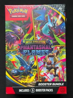 Pokemon TCG Mega Evolution Phantasmal Flames Booster Bundle (6 Packs) Sealed - Image 1
