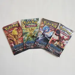 Pokemon XY Steam Siege English Booster Trading Card Game 4 Pack Lot Art Set - Image 1