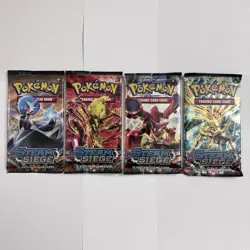 Pokemon XY Steam Siege English Booster Trading Card Game 4 Pack Lot Art Set - Image 1