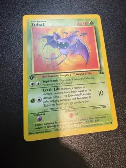 1st Edition Zubat 57/62 Fossil Set - Common Pokemon Card - NM - Image 2