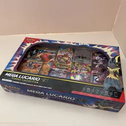 Pokemon TCG Mega Lucario EX Figure Collection Sealed Promo Card 5 Booster Packs - Image 3