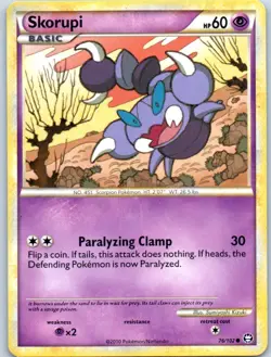 Skorupi 2010 76/102 Common Pokemon Card Regular - Image 1
