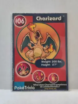 1999 Burger King Poketrivia Card #06 Charizard - Image 1