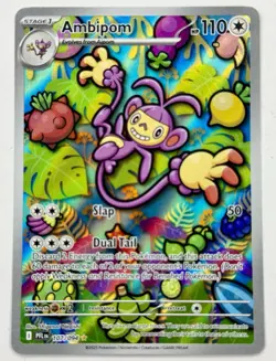 Pokemon TCG Ambipom Full Art 107/094 Phantasmal Flames Mega Evolution Ultra Rare - Image 1