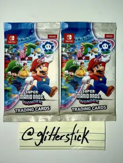 Super Mario Bros Wonder Trading Cards Pack - New - Sealed - Lot Of 2 - Image 1