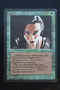 Magic The Gathering MTG ELVES OF DEEP SHADOW The Dark MP Moderately Played - Image 1