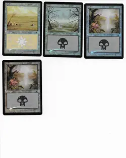 MTG Basic Land Foil Onslaught Lot x16 (Check Pics) (Light Crimp) - Image 5
