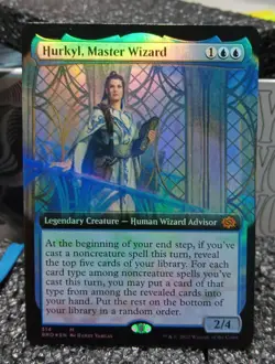 Hurkyl, Master Wizard 314 Foil Borderless The Brothers' War Magic The Gathering - Image 1