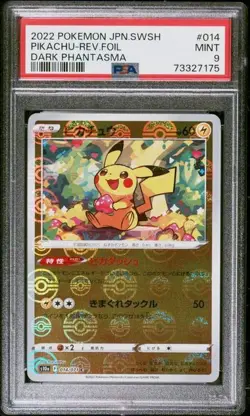 PSA 9 2022 POKEMON JAPANESE SWORD & SHIELD DARK PHANTASMA #014 PIKACHU-REV.FOIL - Image 1