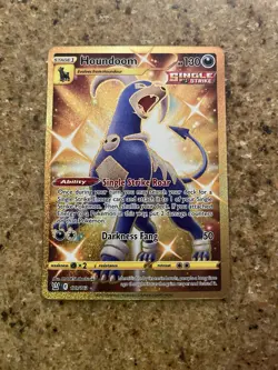 Houndoom Single Strike Gold Secret Rare 179/163 Battle Styles Pokemon Card - Image 1
