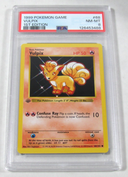 1999 Pokemon Game VULPIX 1st Edition 68/102 PSA 8 NM-MT - Image 1