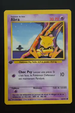 Pokemon TCG ABRA 1ST EDITION FRENCH ABRA Base Set 43/102 NM - Image 1