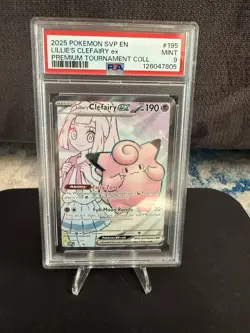2025 POKEMON SVP LILLIE PREMIUM TOURNAMENT PROMO LILLIE'S CLEFAIRY EX PSA 9 #19 - Image 1