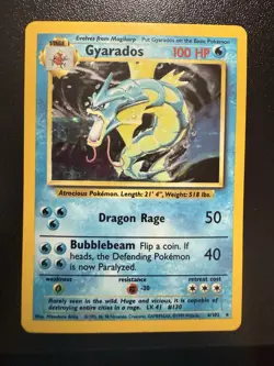 Gyarados | Pokemon TCG Card | Holo Rare | Unlimited | Base Set | 6/102 | LP - Image 1