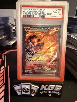 Pokemon Destined Rivals Team Rocket’s Moltres Ex SIR PSA 10 Gem Mint #229 - Image 1