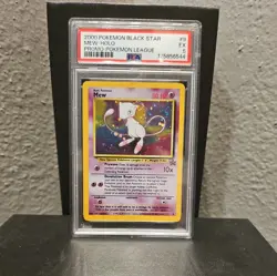 Mew Black Star Promo Holo #9 PSA 5 EX Vintage Pokemon 2000 WOTC Promo 9 w/swirl - Image 1