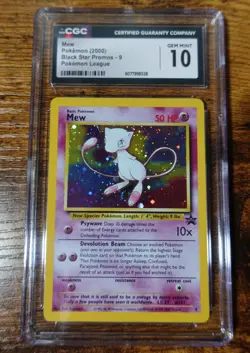 Mew Black Star Promo 9 Holo CGC 10 Gem Mint Pokemon Card Graded Swirl - Image 1