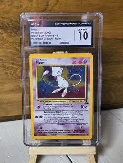 2000 Pokemon Black Star Promo #9 Mew Holo CGC 10 Unique Earring Swirl 🌀 - Image 1