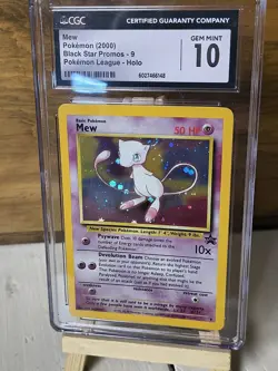 2000 Pokemon Black Star Promo #9 Mew Holo CGC 10 Unique Earring Swirl 🌀 - Image 3