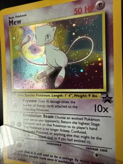 Promo Mew #9 Holo Black Star Pokemon TCG Vintage WOTC SWIRL - Image 3