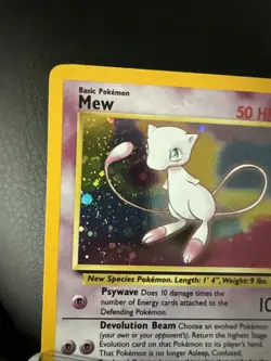 Promo Mew #9 Holo Black Star Pokemon TCG Vintage WOTC SWIRL - Image 5