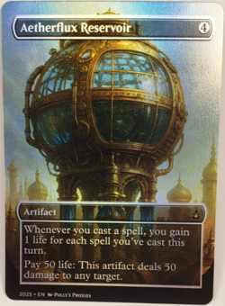 Aetherflux Reservoir FOIL Proxy Playtest Card with Custom Fantasy Art - Image 1