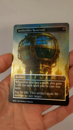 Aetherflux Reservoir FOIL Proxy Playtest Card with Custom Fantasy Art - Image 2