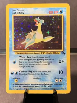 Pokemon TCG Lapras 10/62 Fossil Set Unlimited 1999 Holo Rare VTG WOTC NM/LP - Image 1