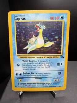 Pokemon TCG WOTC Fossil Lapras 10/62 Holo Rare Unlimited LP/NM! - Image 1