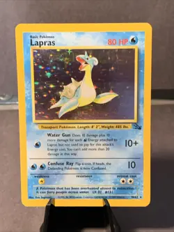 Pokemon TCG Lapras 10/62 Fossil Set Unlimited 1999 Holo Rare VTG WOTC - Image 1