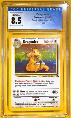 CGC 8.5 Dragonite 1999 Fossil 4/62 Holo Pokemon Card - Image 1
