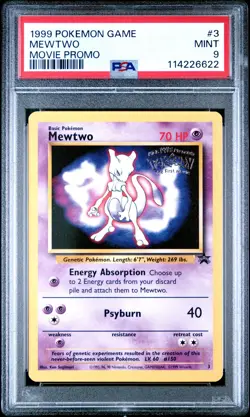1999 POKEMON GAME MOVIE MOVIE PROMO #3 MEWTWO PSA 9 - Image 1