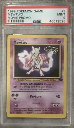 1999 Pokemon Game Mewtwo #3 Movie Promo - PSA 9 - Image 1
