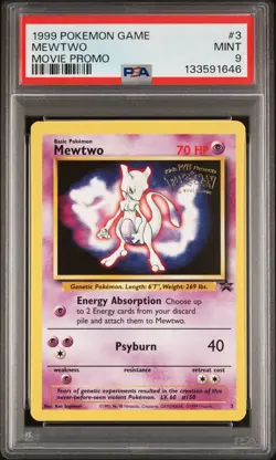 1999 POKEMON GAME MOVIE PROMO #3 MEWTWO PSA 9 - Image 1