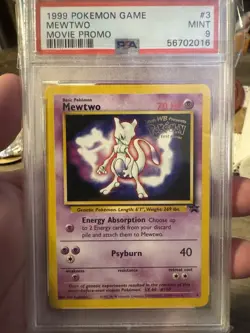 1999 POKEMON GAME MOVIE PROMO #3 MEWTWO PSA 9 - Image 1