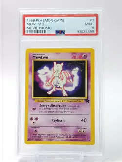 MEWTWO 1999 POKEMON GAME MOVIE BLACK STAR PROMO #3 PSA 9 Q5600 - Image 1
