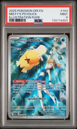 2025 POKEMON DRI EN-DESTINED RIVALS ILLUSTRATION RARE #193 MISTY'S PSYDUCK PSA 9 - Image 1