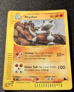 Pokemon SKYRIDGE - #H27/H32 Rhydon - Holo - ENG - Heavily Played - Image 4
