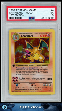 1999 POKEMON BASE SET 1ST EDITION SHADOWLESS #4/102 CHARIZARD HOLO PSA 5 - Image 1