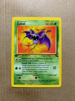 1st Edition Zubat 57/62 Fossil Set - Common Pokemon Card - NM/Mint - Image 1