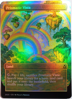 Prismatic Vista FOIL Proxy Card with Custom Cute Illustrated Rainbow Art Design - Image 1