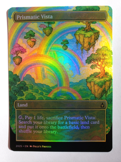 Prismatic Vista FOIL Proxy Card with Custom Cute Illustrated Rainbow Art Design - Image 3
